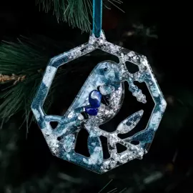 Set of Christmas tree toys with sapphire "New Year's" collection "Stories" 6 pcs